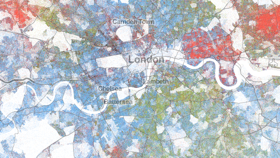 London ethnicity dot map